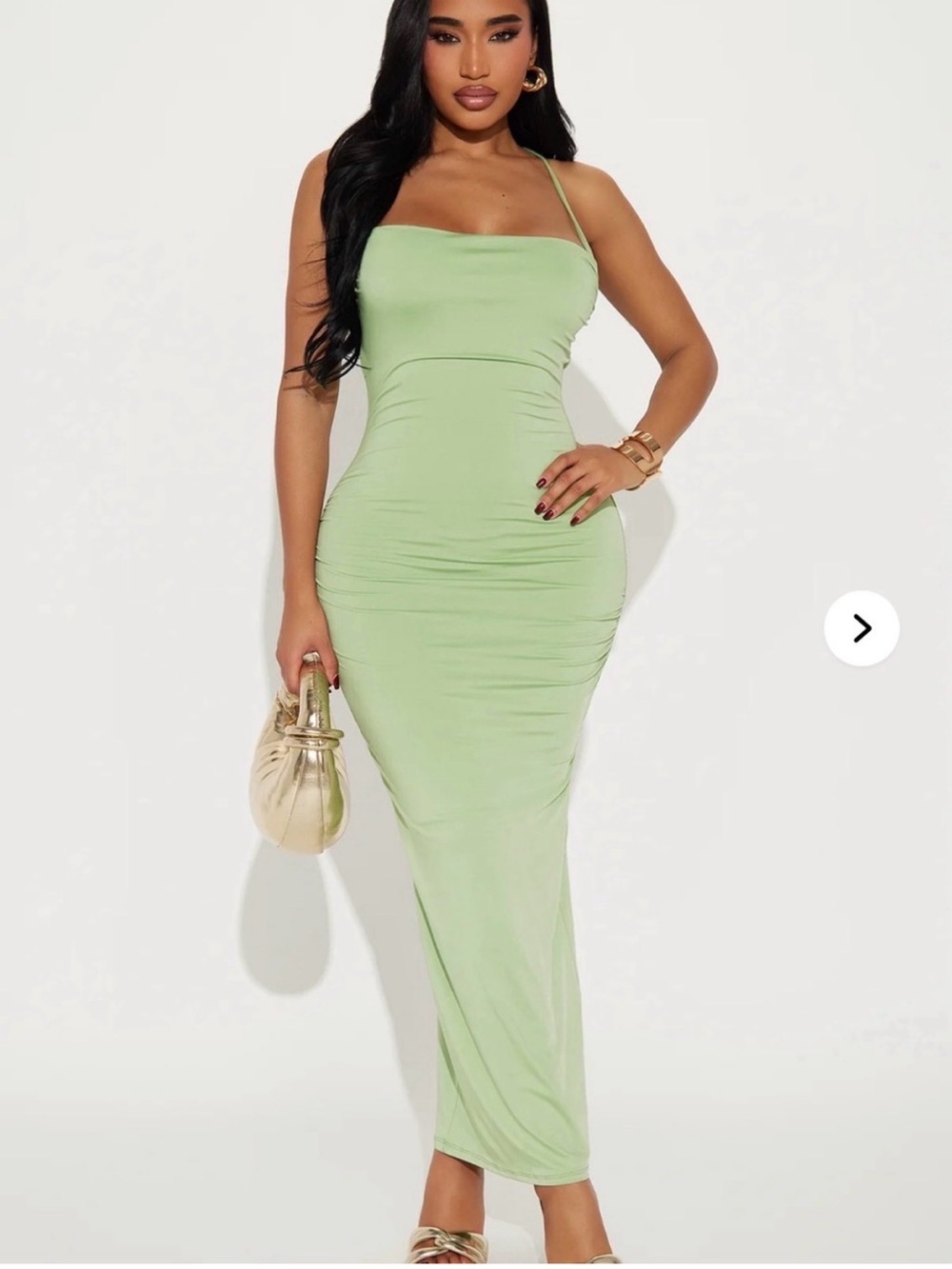 Fashion Nova Light Green Spaghetti Strap Maxi Dress